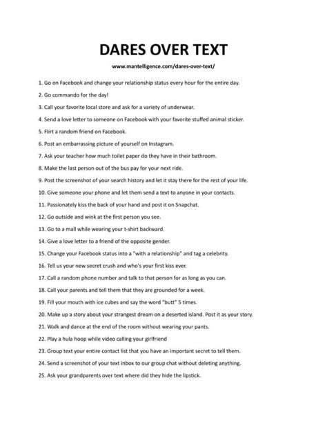 cute dares over text|dares to give on text.